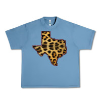 Pebble Blue Western Texas Map Leopard Pattern Urban Heavy Tee - Bettercallsaul