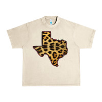 Sandshell Western Texas Map Leopard Pattern Urban Heavy Tee - Bettercallsaul
