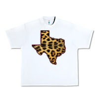 White Western Texas Map Leopard Pattern Urban Heavy Tee - Bettercallsaul