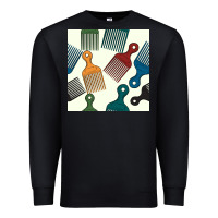 Black afro combs seamless patterns Premium Sweatshirt - BundleAndBundleShop
