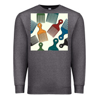 Charcoal Heather afro combs seamless patterns Premium Sweatshirt - BundleAndBundleShop