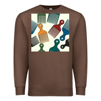Chestnut afro combs seamless patterns Premium Sweatshirt - BundleAndBundleShop