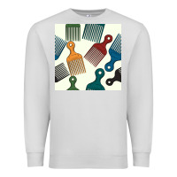 Dove Grey afro combs seamless patterns Premium Sweatshirt - BundleAndBundleShop