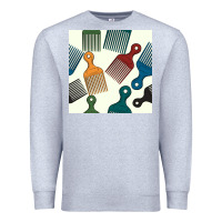 Heather Grey afro combs seamless patterns Premium Sweatshirt - BundleAndBundleShop
