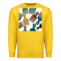 Lemon afro combs seamless patterns Premium Sweatshirt - BundleAndBundleShop