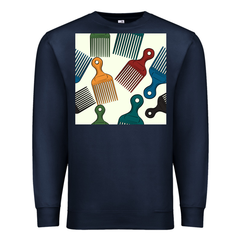 Afro Combs Seamless Patterns Premium Sweatshirt by BundleAndBundleShop | Teevron