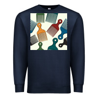 Navy afro combs seamless patterns Premium Sweatshirt - BundleAndBundleShop