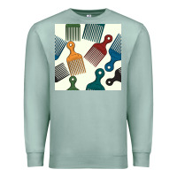 Seafoam afro combs seamless patterns Premium Sweatshirt - BundleAndBundleShop