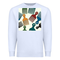 White afro combs seamless patterns Premium Sweatshirt - BundleAndBundleShop