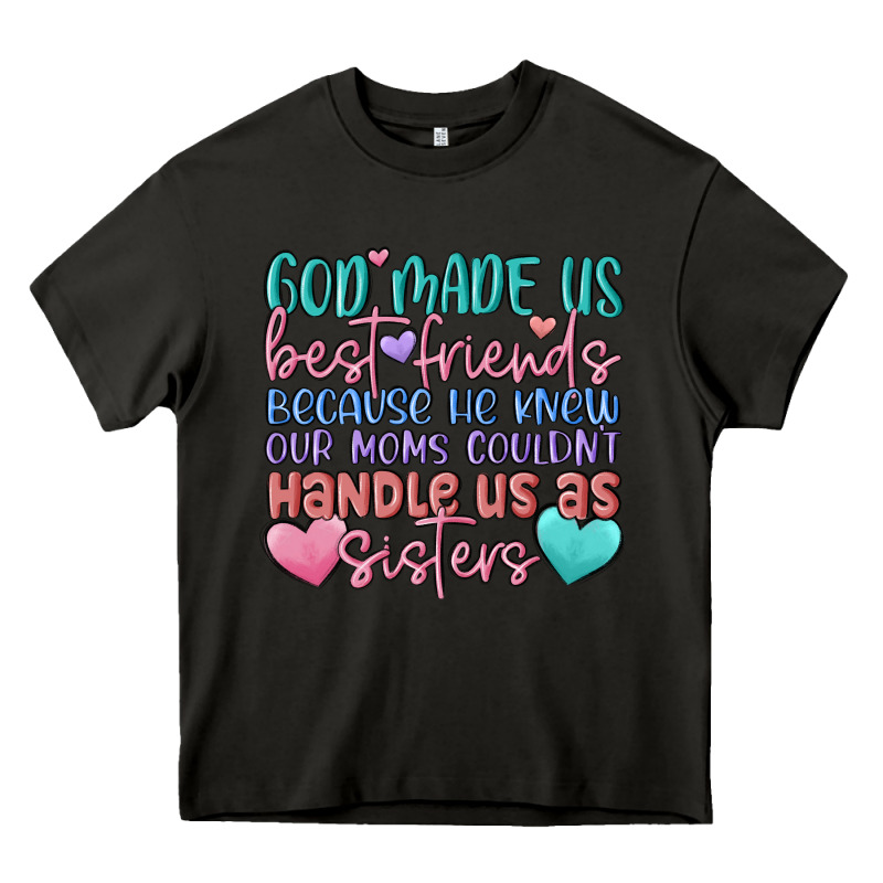 God Made Us Best Friend Heavy Core Tee by MaliasSmallBusiness | Teevron