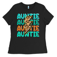 Black auntıe with lightning bolt Ladies Tee - MaliasSmallBusiness
