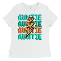 White auntıe with lightning bolt Ladies Tee - MaliasSmallBusiness