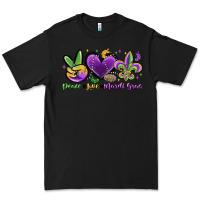 Black peace love mardi gras Premium Tee - MaliasSmallBusiness