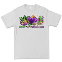 Dove Grey peace love mardi gras Premium Tee - MaliasSmallBusiness