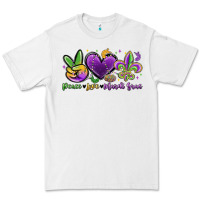 White peace love mardi gras Premium Tee - MaliasSmallBusiness