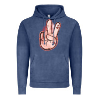 Vintage Denim Floral Argyle Peace Sign Vintage Hoodie - Jasminsmagicworld