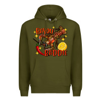 Army Green Crawfish bayou baddie Premium Hoodie - FaDigitalArtStudio
