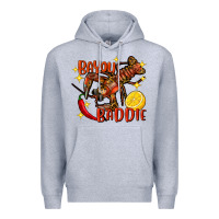 Heather Grey Crawfish bayou baddie Premium Hoodie - FaDigitalArtStudio