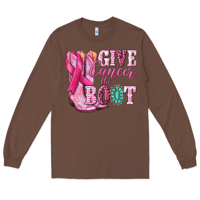 Give Cancer The Boot Long Sleeve Tee by NancyCooperArtShop | Teevron