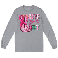 Heather Grey give cancer the boot Long Sleeve Tee - NancyCooperArtShop