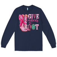 Navy give cancer the boot Long Sleeve Tee - NancyCooperArtShop