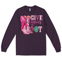 Plum give cancer the boot Long Sleeve Tee - NancyCooperArtShop