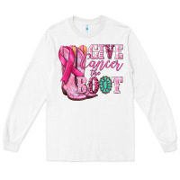 White give cancer the boot Long Sleeve Tee - NancyCooperArtShop