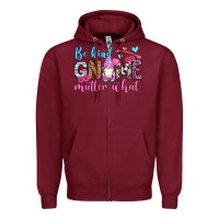 Burgundy be kind gnome matter what Zipper Hoodie - OliviaCreatesArt