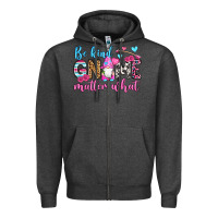 Charcoal Heather be kind gnome matter what Zipper Hoodie - OliviaCreatesArt