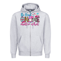 Heather Grey be kind gnome matter what Zipper Hoodie - OliviaCreatesArt
