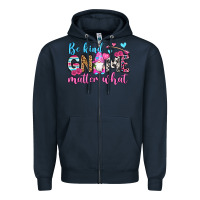 Navy be kind gnome matter what Zipper Hoodie - OliviaCreatesArt