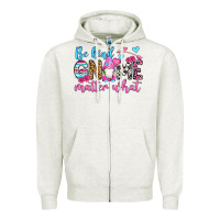 Oatmeal Heather be kind gnome matter what Zipper Hoodie - OliviaCreatesArt