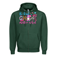 Sports Green be kind gnome matter what Zipper Hoodie - OliviaCreatesArt