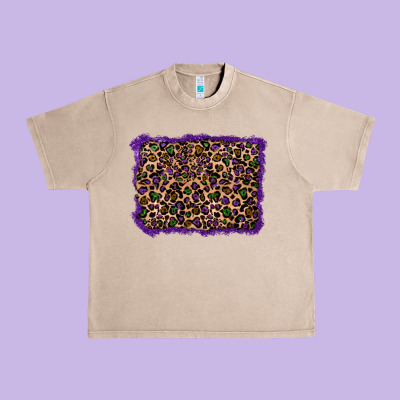 Mardi Gras Leopard Background Urban Heavy Tee Designed By Ranaportraitstore