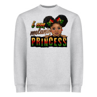 Heather Grey i am melanin princess black peekaboo Heavyweight Sweatshirt - CowGirlArtShop