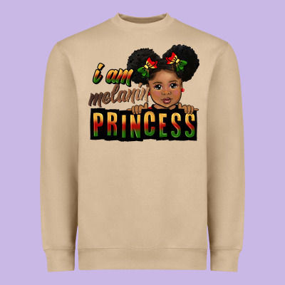 I Am Melanin Princess Black Peekaboo Heavyweight Sweatshirt Designed By Cowgirlartshop