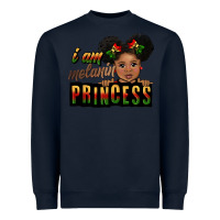 Navy i am melanin princess black peekaboo Heavyweight Sweatshirt - CowGirlArtShop
