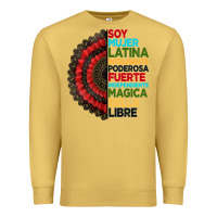 Antique Gold hispanic heritage month hand fan Premium Sweatshirt - BundleAndBundleShop
