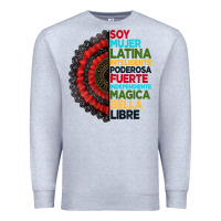 Heather Grey hispanic heritage month hand fan Premium Sweatshirt - BundleAndBundleShop