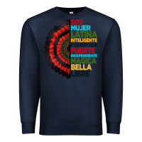 Navy hispanic heritage month hand fan Premium Sweatshirt - BundleAndBundleShop