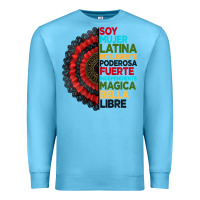 Ocean Blue hispanic heritage month hand fan Premium Sweatshirt - BundleAndBundleShop
