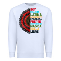 White hispanic heritage month hand fan Premium Sweatshirt - BundleAndBundleShop
