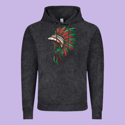 American Flag Indian Headdress Vintage Hoodie Designed By Barkaloodesign