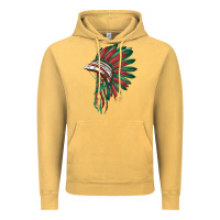 Vintage Mustard american flag indian headdress Vintage Hoodie - BarkalooDesign