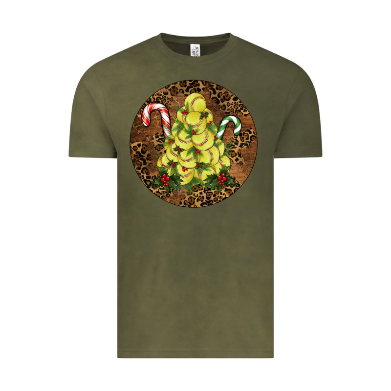 Softball Leopard  Christmas Vintage Tee by RanaPortraitStore | Teevron