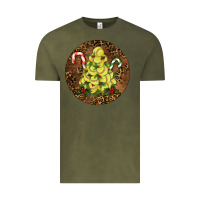 Vintage Olive Softball Leopard  Christmas Vintage Tee - RanaPortraitStore
