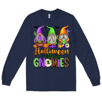 Navy Halloween with My Gnomes Long Sleeve Tee - texasbilliewilder