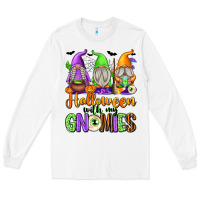 White Halloween with My Gnomes Long Sleeve Tee - texasbilliewilder