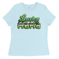 Baby Blue lucky mama Ladies Tee - MaliasSmallBusiness