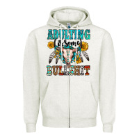 Oatmeal Heather adulting is some bullshit Zipper Hoodie - OliviaCreatesArt